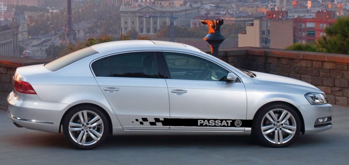 2X volkswagen PASSAT côté jupe vinyle corps autocollant autocollant emblème logo
