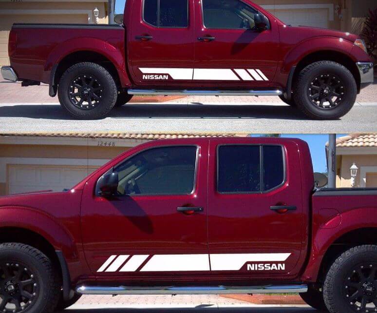 Kit de bande de vinyle graphique d'autocollant de décalque pour la garde de hayon de Nissan Frontier Navara