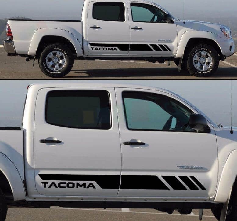Kit de bandes autocollantes pour marchepieds latéraux TOYOTA TACOMA 2017 2016 2015 2014
