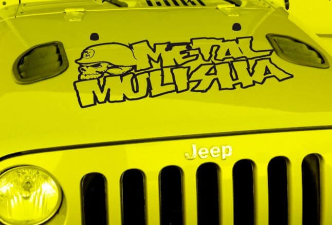 Autocollant Vinyle Capot Metal Mulisha pour Jeep Wrangler TJ LJ JK JKU