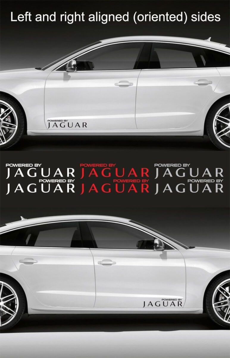 2pcs Alimenté par JAGUAR 15  large Autocollant en vinyle Sticker Emblème Logo Graphique
