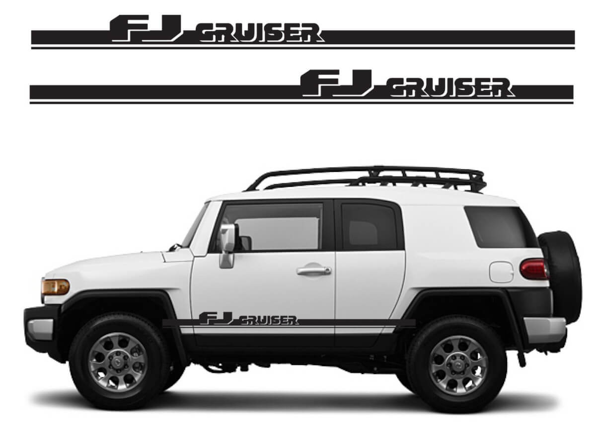 Kit d'autocollants vinyle de bandes latérales de marque pour Toyota FJ Cruiser