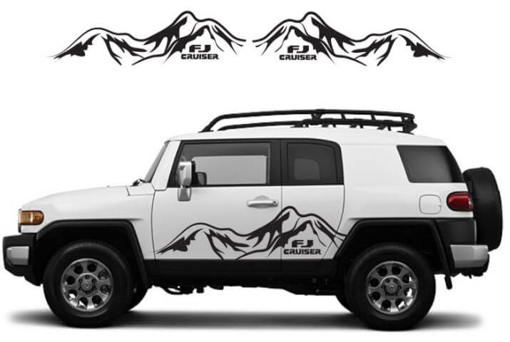 Kit d'autocollants en vinyle pour porte latérale Mountain Range pour Toyota FJ Cruiser