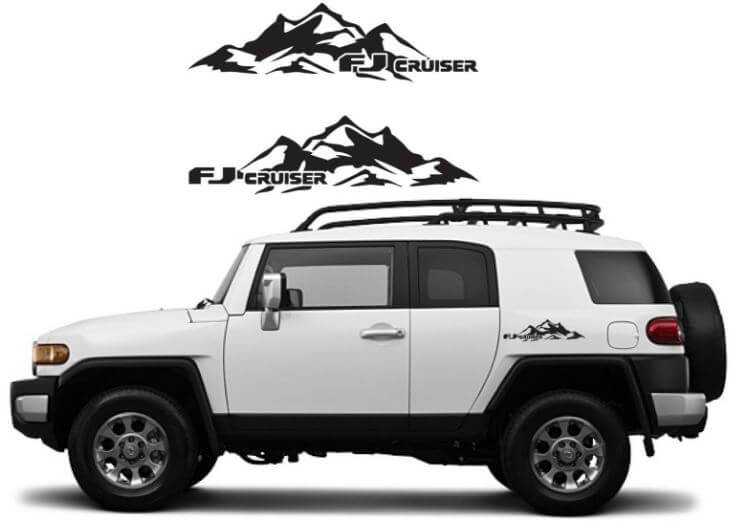 Jeu de vinyles latéraux Montagne pour Toyota FJ Cruiser