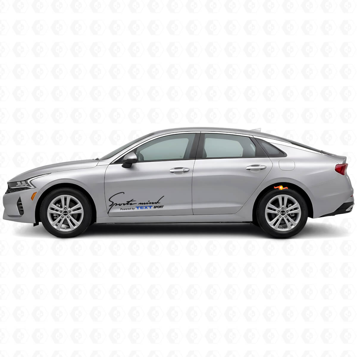 Jeu d'autocollants en vinyle Sports Mind Powered by Kia Sport Side pour véhicules Kia