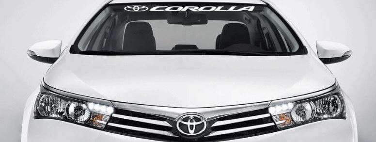 Bandeau de pare-brise en vinyle pour Toyota Corolla