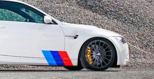 Kit d'autocollants en vinyle bande latérale M Performance pour BMW