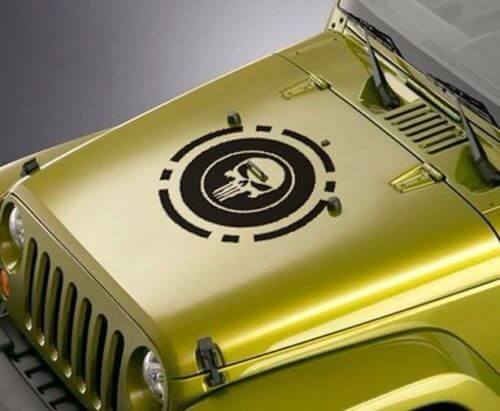 Punisher cercle militaire capot vinyle autocollant autocollant 25 x 25 décalque toutes les couleurs