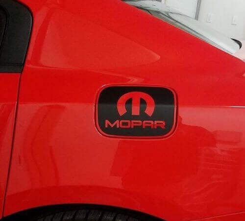 Autocollant vinyle superposé pour trappe à carburant style Mopar pour Dodge Charger 2011-17