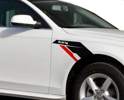 Set d'autocollants en vinyle de style éclabousseur d'aile APR pour VW BMW Audi