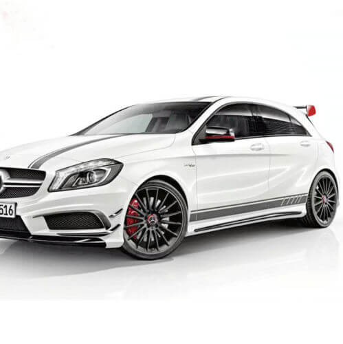 Kit complet d'autocollants en vinyle avec bandes de course pour Mercedes-Benz A45 AMG
