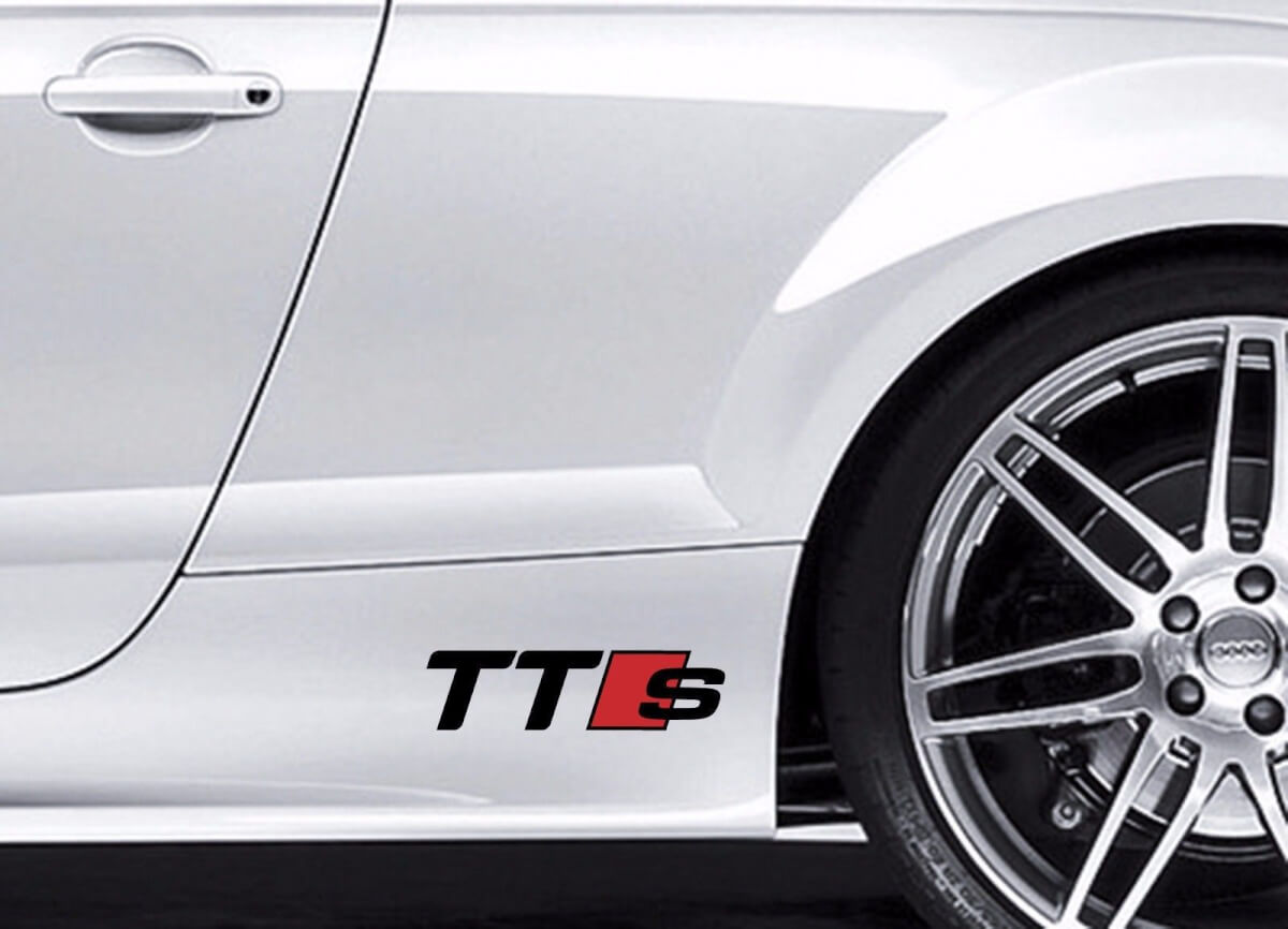 2X AUDI TTS Vinyl body Decal autocollant Sport Racing emblème logo qualité supérieure
