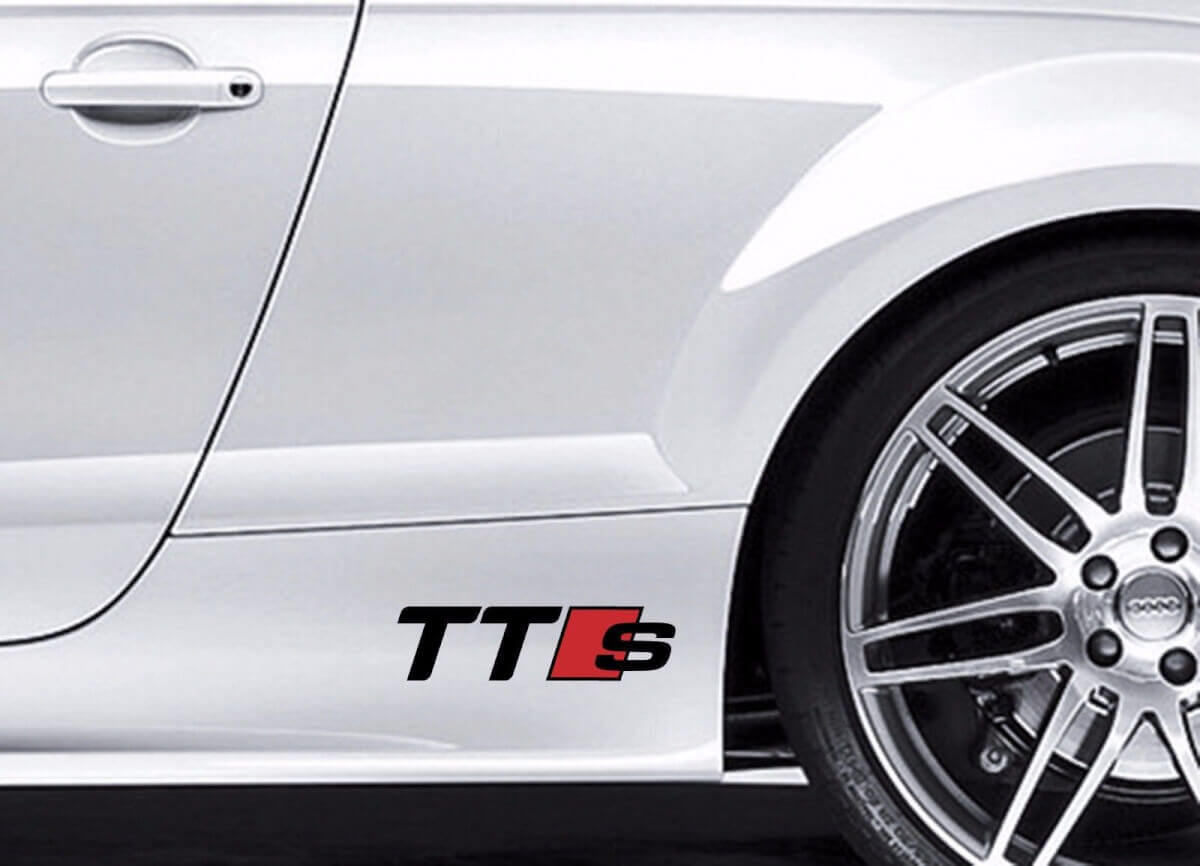 Set d'autocollants en vinyle style TTS pour carrosserie latérale Audi TT