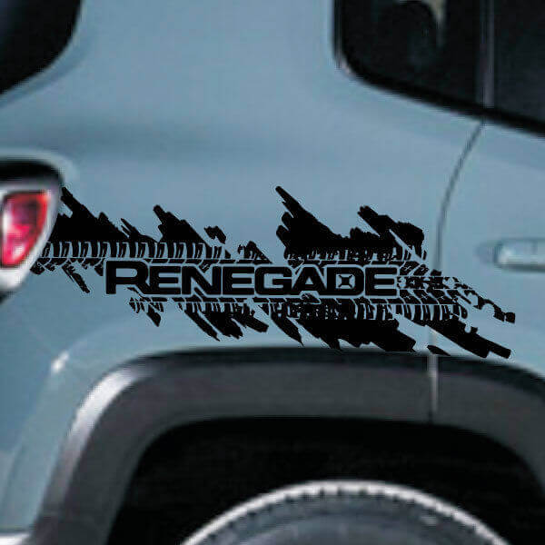 Jeep Renegade en détresse pneu Splash graphique vinyle autocollant autocollant côté Chrome