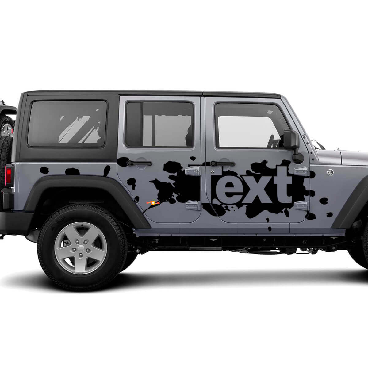 Éclaboussures de peinture avec texte personnalisé Autocollant vinyle latéral pour Jeep Wrangler