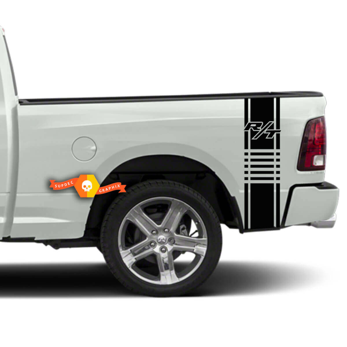 Déco vinyle bande de course style R/T pour bas de caisse de camion Dodge Ram