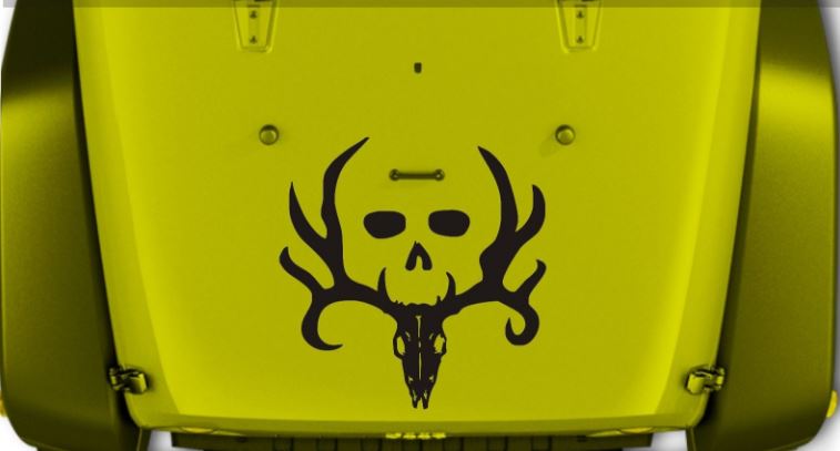 Jeep Wrangler Bone Collector Vinyle Capot Autocollant Décalcomanie Jk Jku Lj Tj 23 X 23
