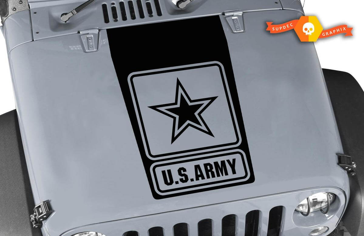Déco vinyle capot étoile de l'armée américaine pour Jeep Wrangler JK JKU TJ LJ