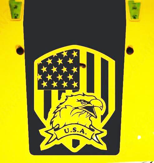 Autocollant en vinyle noir avec drapeau américain et aigle pour capot de Jeep Wrangler