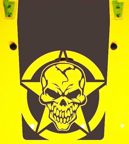 Autocollant vinyle Capot Skull Étoile Militaire pour Jeep Wrangler JK JKU TJ LJ