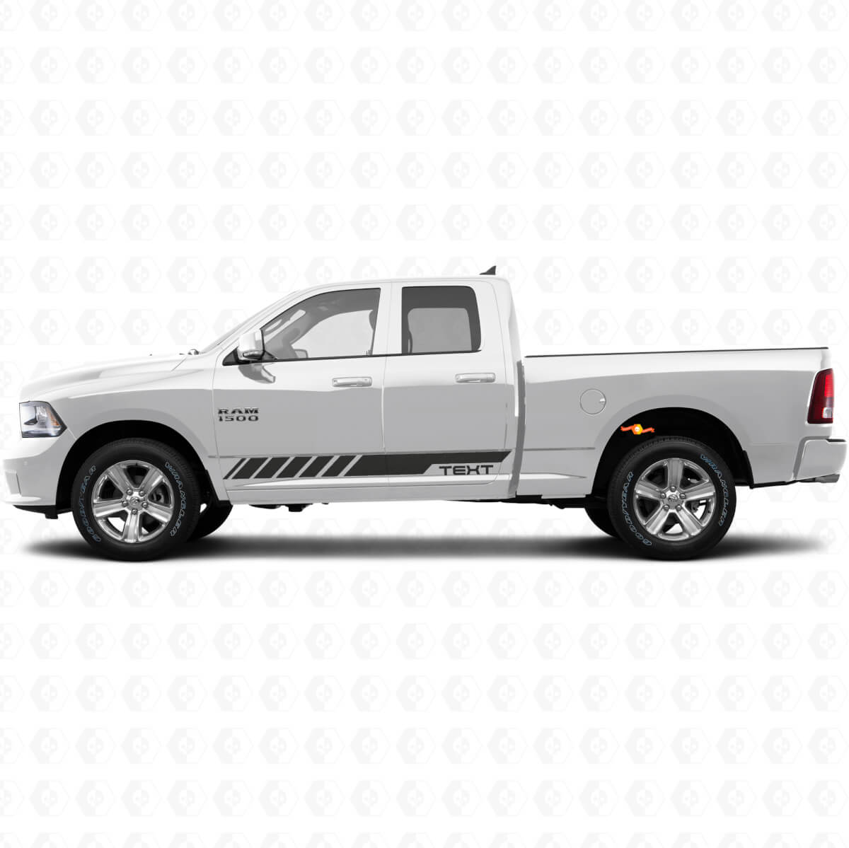 Autocollant Vinyle à Bandes Latérales Damier pour Dodge Ram 1500 2500 3500 2009–2016