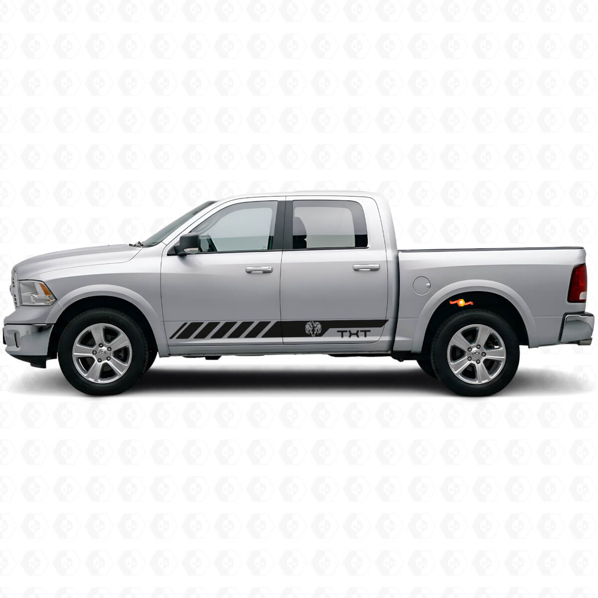 Autocollant en vinyle à bandes latérales style Hemi personnalisé pour Dodge Ram Rebel 1500 2009–2016