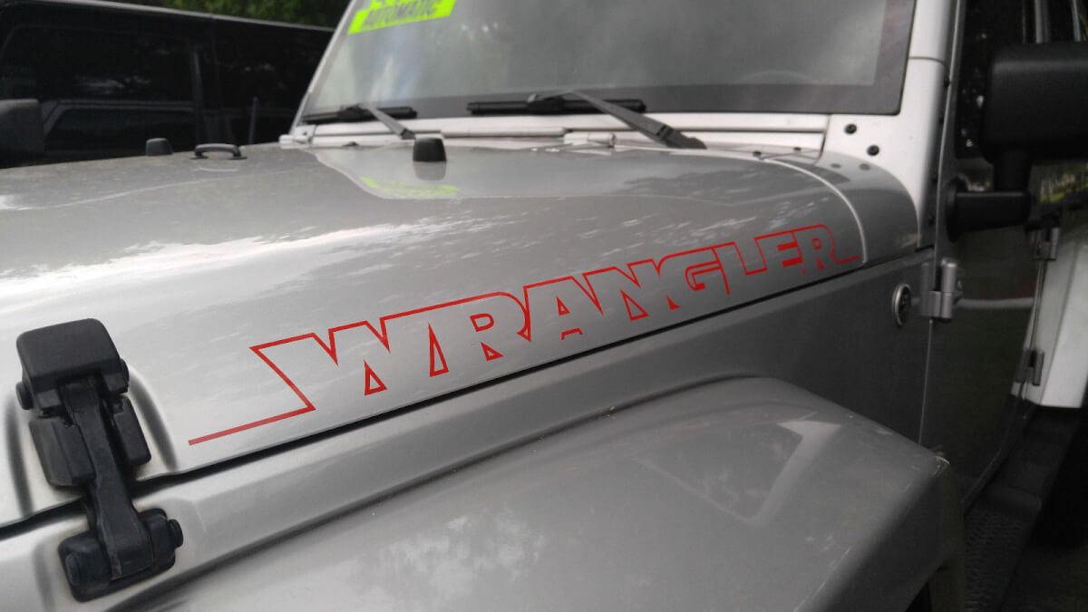 Autocollant latéral pour capot WRANGLER, 2 pièces, graphique JEEP WRANGLER RUBICON SAHARA, toutes couleurs
