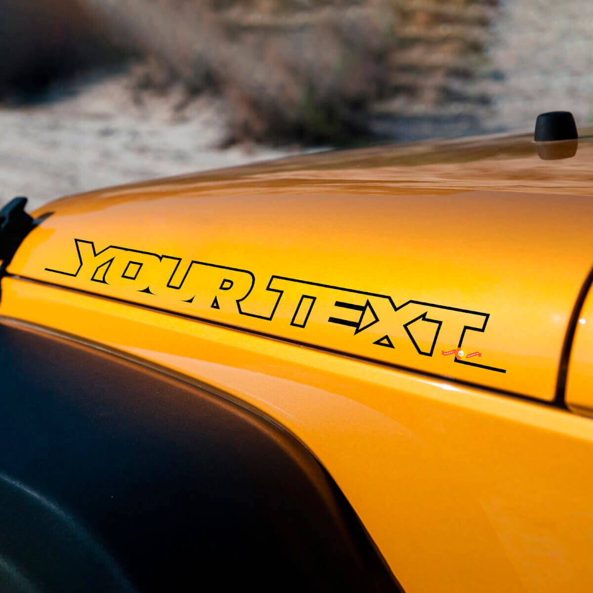 Jeu d'autocollants en vinyle lettrés pour capot latéral Jeep Wrangler Rubicon Sahara