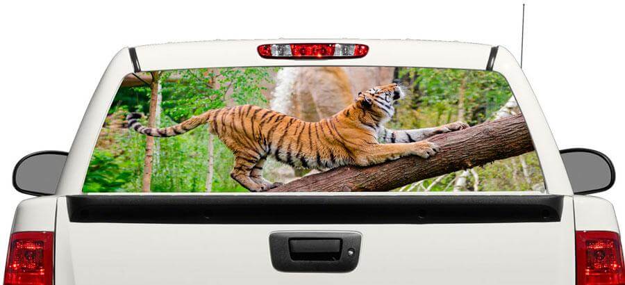 Tigre jungle animal arrière fenêtre autocollant autocollant camionnette SUV voiture 3