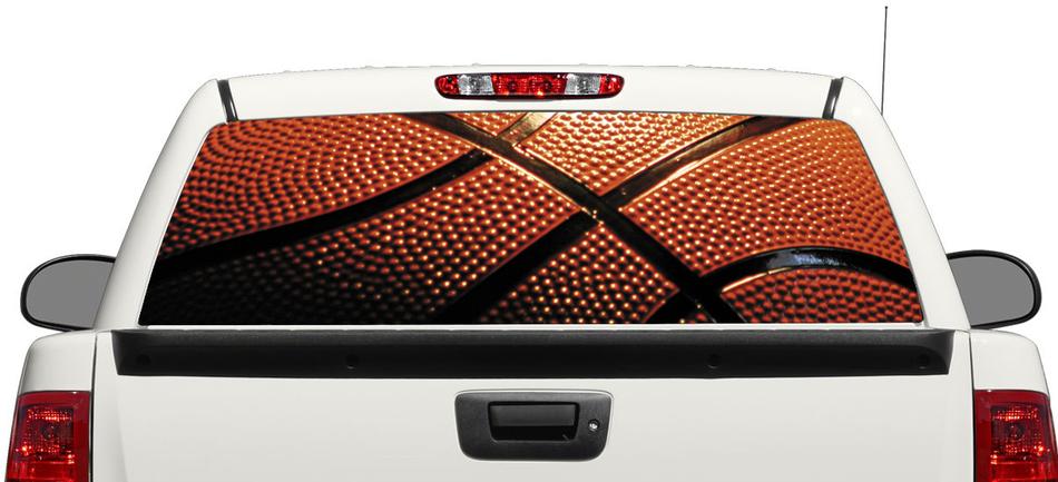 Autocollant vinyle pour lunette arrière style basketball pour pick-up et SUV