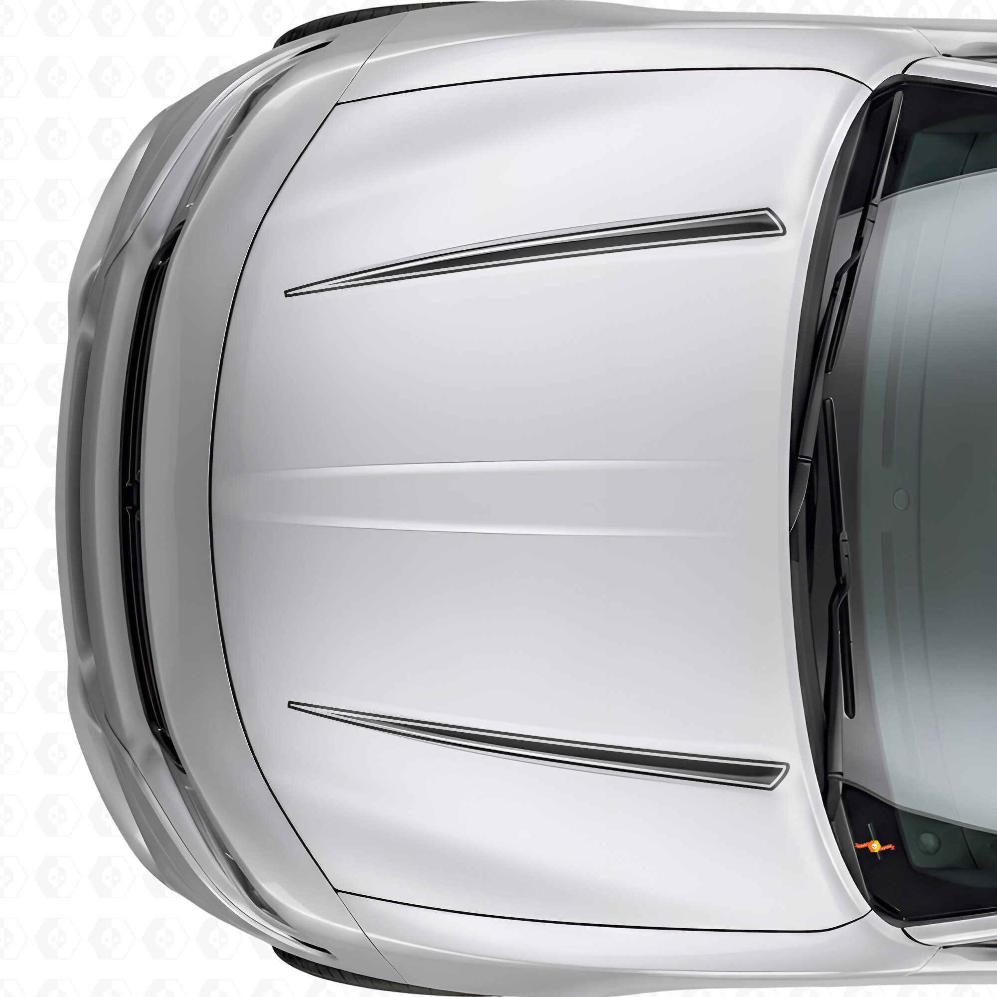 Autocollant en vinyle avec bandes doubles contour Tnin pour capot Dodge Charger 2015-2026