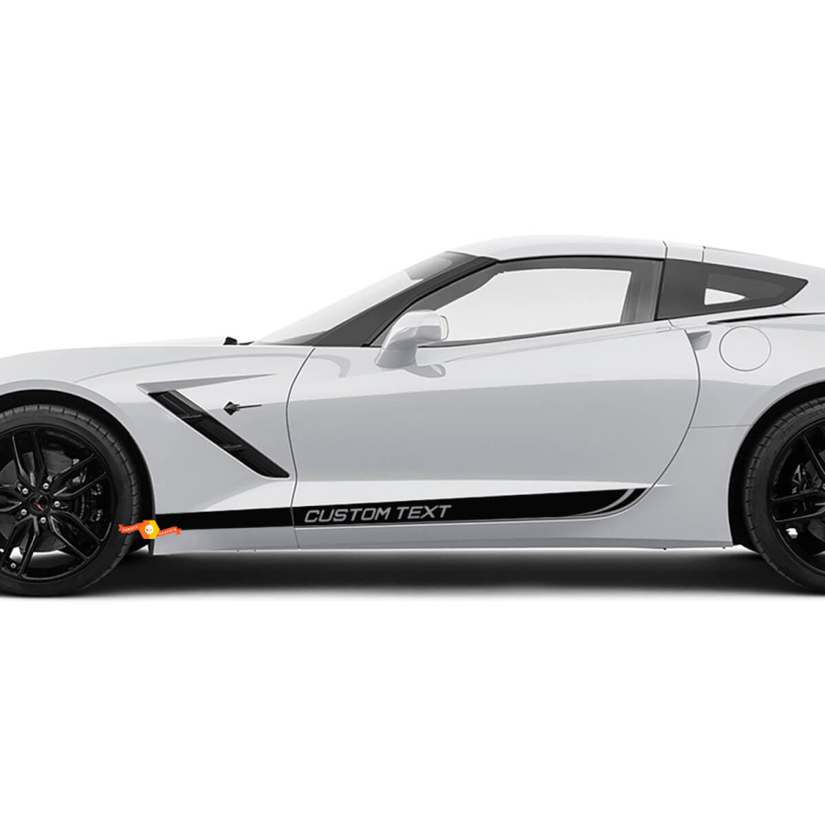 Portes latérales de texte personnalisé rayures autocollants pour les autocollants Chevrolet Corvette
