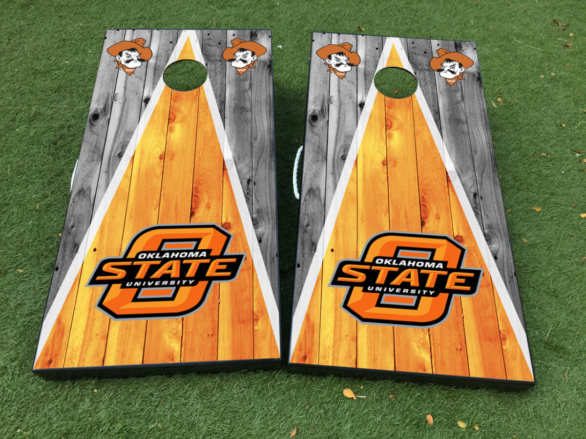 Set d'autocollants en vinyle pour planche de cornhole de l'Oklahoma State University