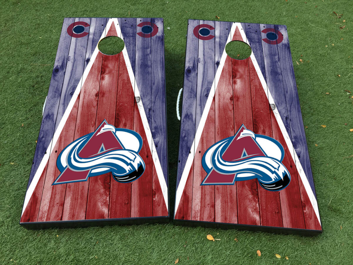 Ensemble d’autocollants vinyle pour planche de cornhole style Colorado Avalanche