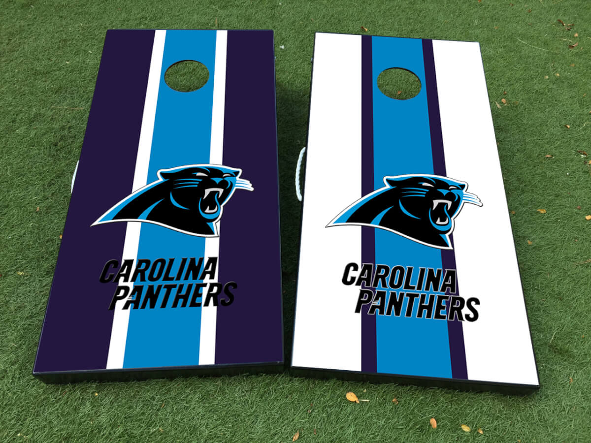 Jeu de décalques en vinyle pour planche de cornhole Carolina Panthers
