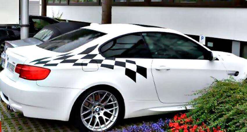 BMW LTW M3 E92 Stickers de décalants côté arrière léger en drapeau léger spécifique
