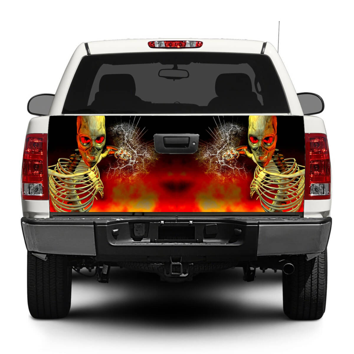 Zombie crâne squelette verre brisé hayon autocollant autocollant Wrap Pick-up camion SUV voiture