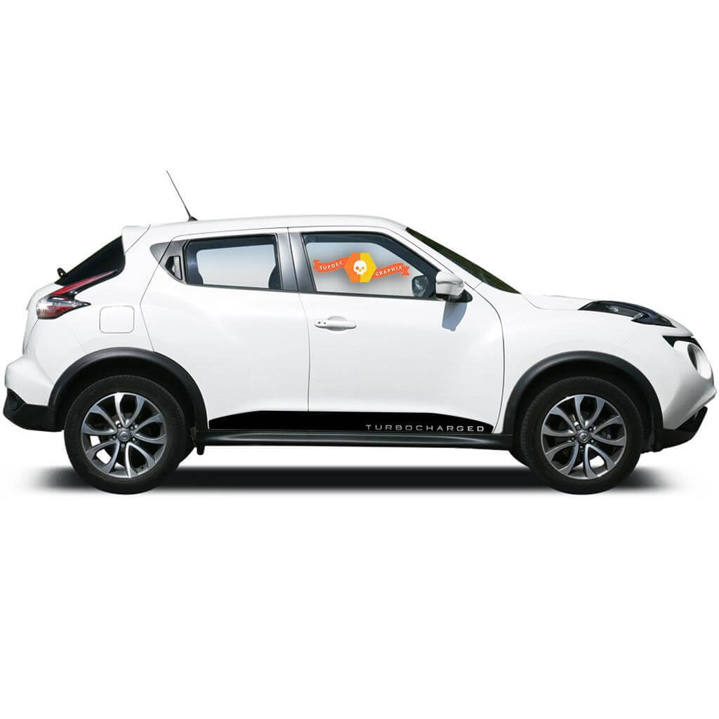 NISSAN JUKE Turbocharged MOTORSPORT Vinyl Sticker Sticker LATO STRISCIA decalcomania GRAFICO