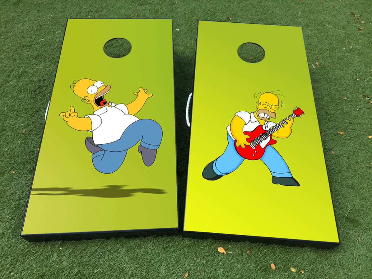 Homer Simpson Étourdi et Style Rock Autocollants Vinyle pour Planche de Cornhole