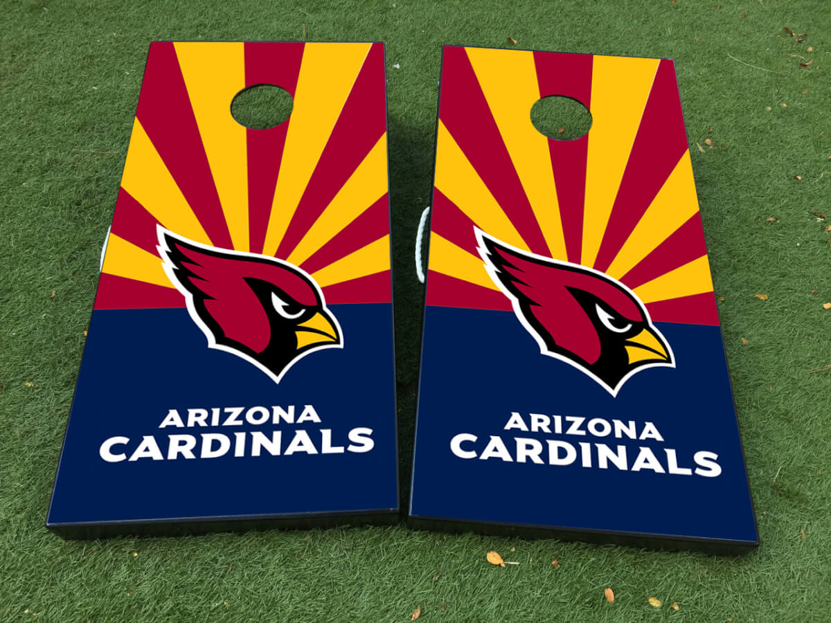 Set d'autocollants vinyle pour plateau de cornhole style Arizona Cardinals