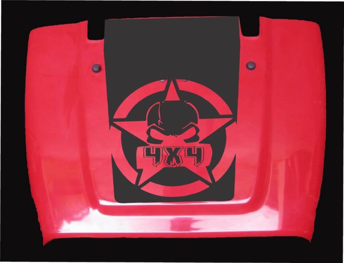 Autocollant en vinyle Capot 4x4 Masque à gaz pour Jeep Wrangler LJ TJ JK JKU