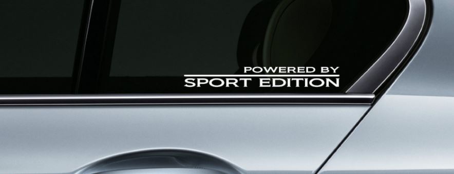 2 - POWERED BY SPORT EDITION Racing Sport vinyle autocollant logo fenêtre BLANC