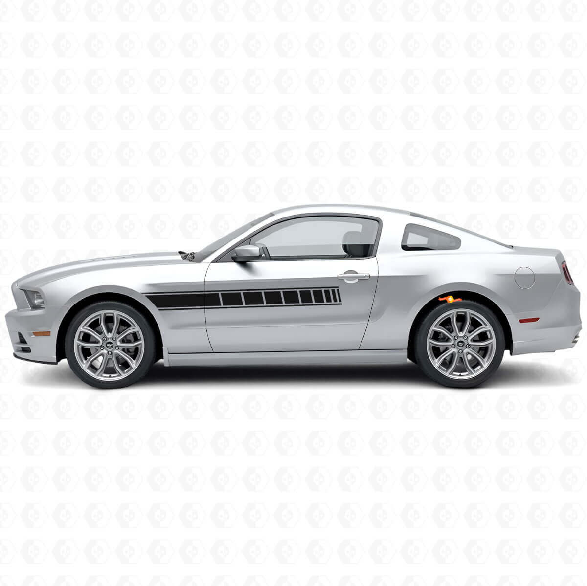 Kit d’autocollants latéraux en vinyle à damier pour Musclecar Musclecarmodel 2010-2014