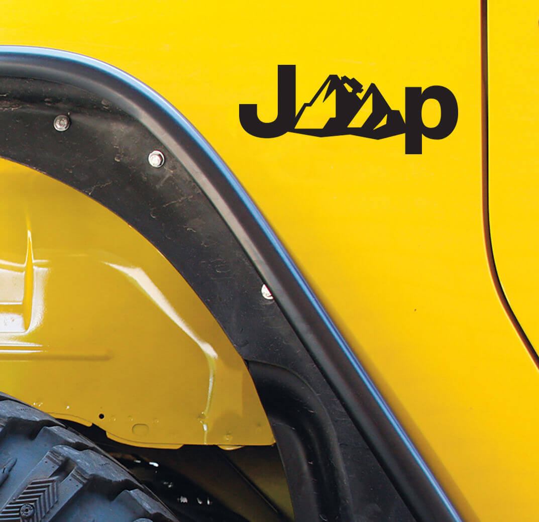 JEEP Wrangler Lot de 2 autocollants en vinyle Cherokee Compass Renegade Rubicon