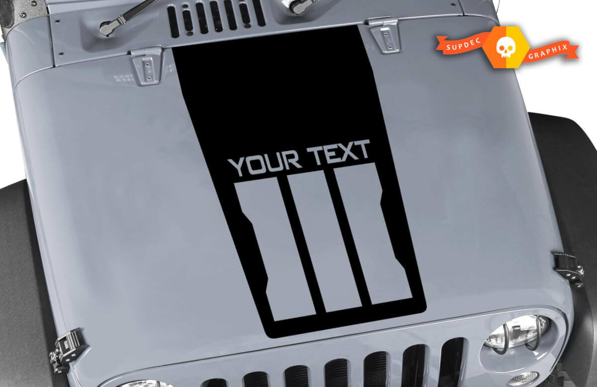 Autocollant Vinyle Noir Style Opérations Spéciales Personnalisé pour Capot Jeep Wrangler