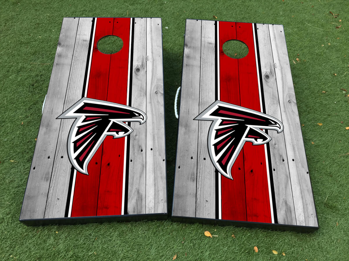 Atlanta Falcons Football Cornhole Jeu de société Autocollant Autocollant VINYLE WRAPS avec LAMINÉ
