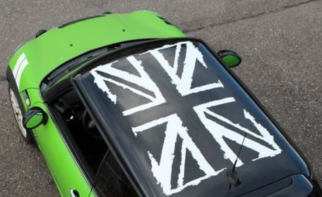Set d'autocollants vinyle toit drapeau britannique usé pour MINI Cooper