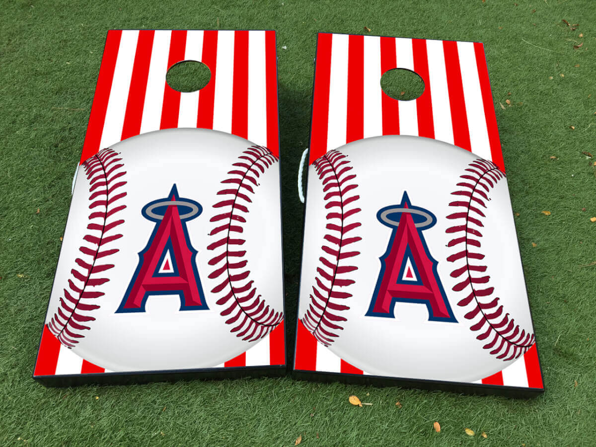 Ensemble de décalques vinyle pour panneau de cornhole des Los Angeles Angels de baseball