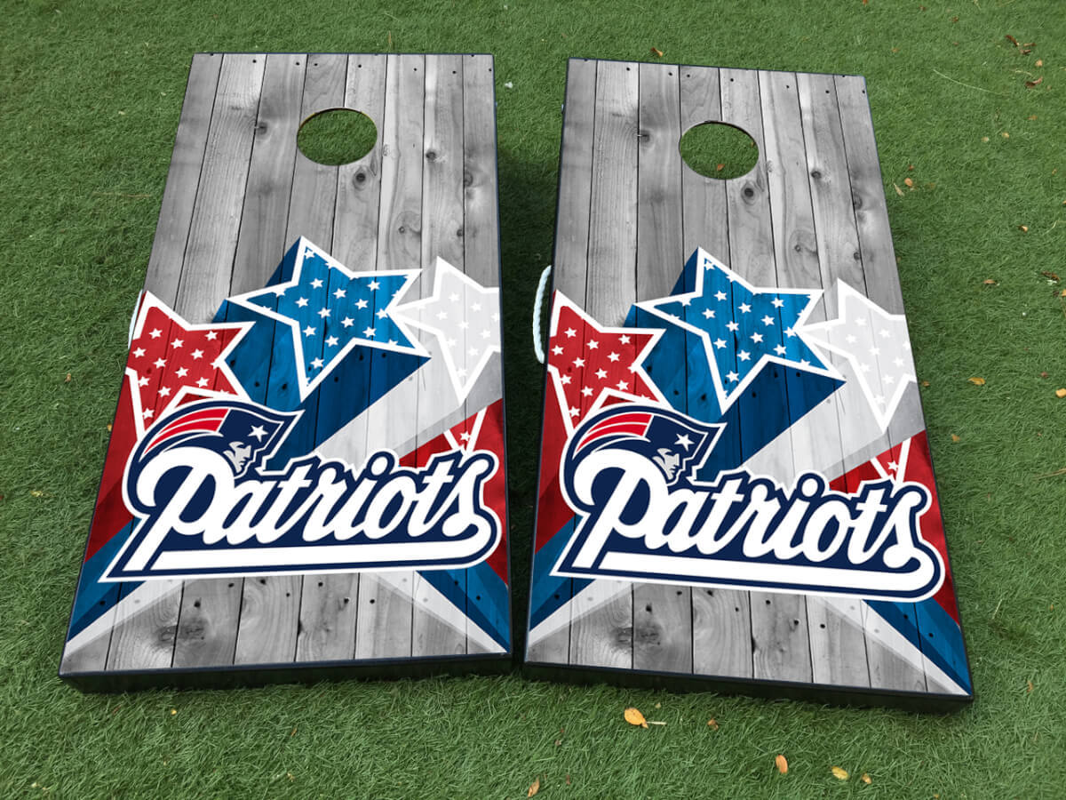 Ensemble d'autocollants en vinyle pour planche de cornhole inspiré du football des Patriots