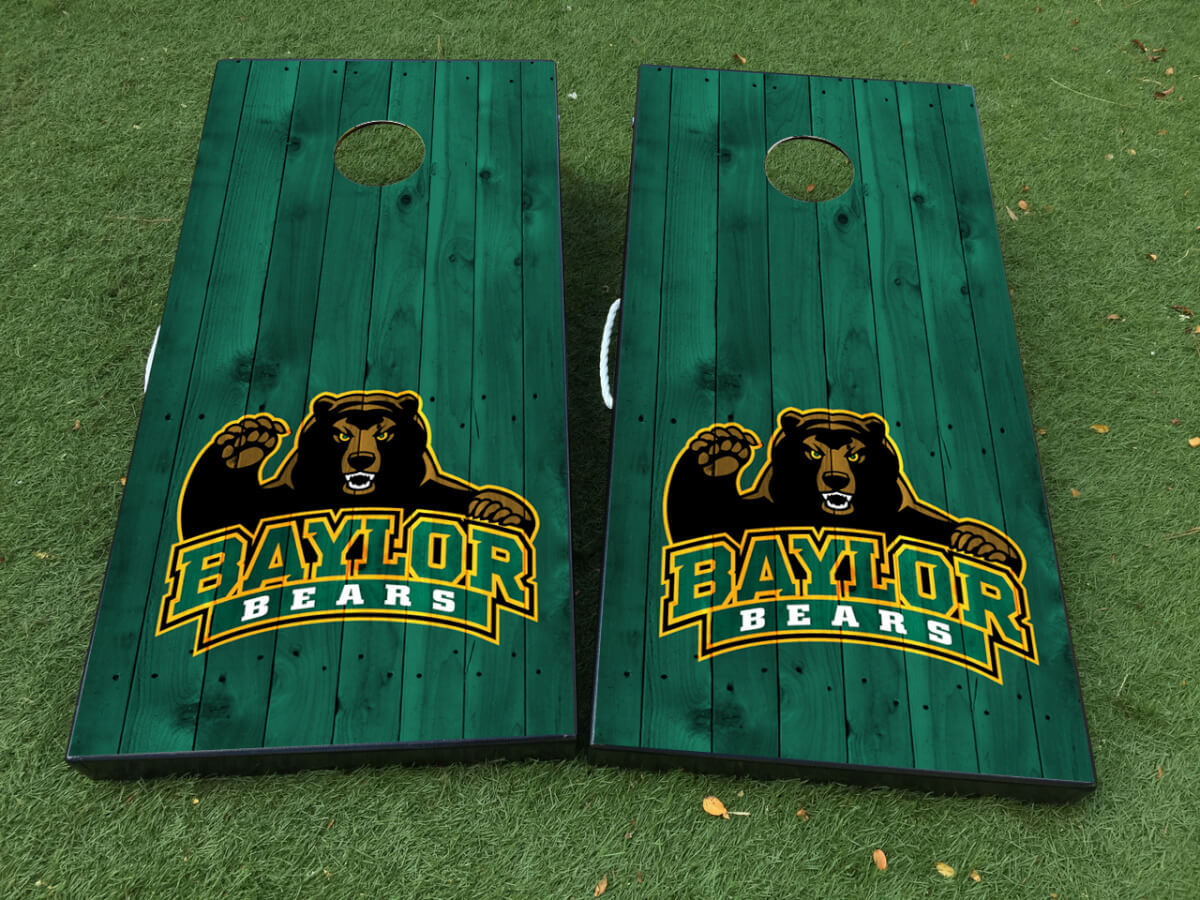 Set d'autocollants vinyles pour planche de cornhole Baylor Bears
